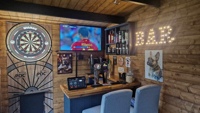 Handmade Customizable Wooden Home Wall Bar with Optics