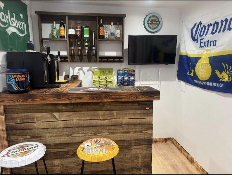 Handmade Customizable Wooden Home Wall Bar with Optics