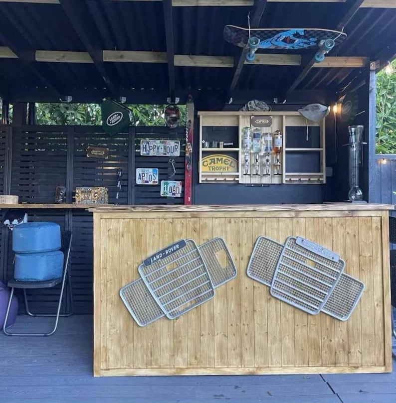 Handmade Customizable Wooden Home Wall Bar with Optics